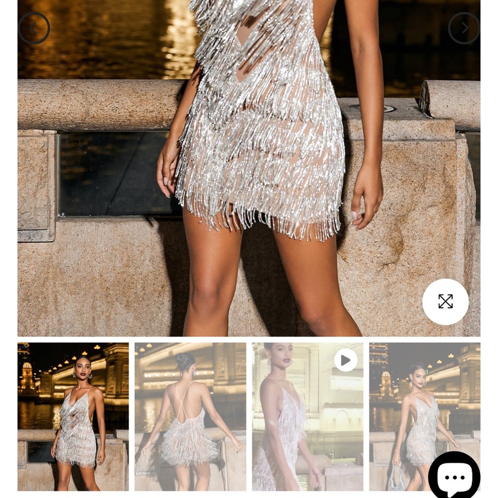 Glamorous Silver Sequin Mini Dress